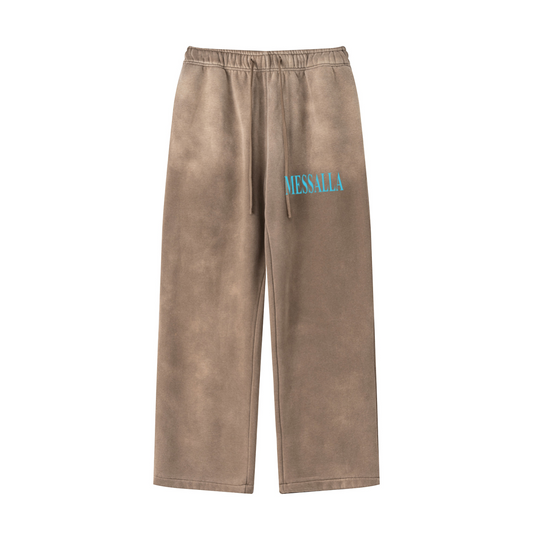 360GSM Men's Fleece-Lined PP Spray Straight-Fit Pants Dark Brown