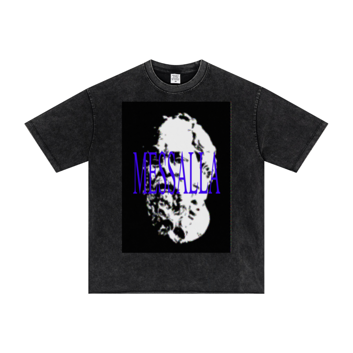 275GSM Men’s Raw-Edge Pigment-Wash T-shirt Snow Wash