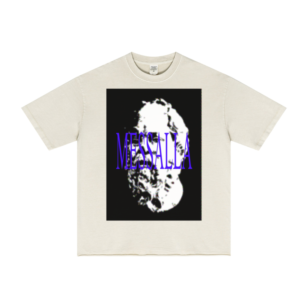 275GSM Men’s Raw-Edge Pigment-Wash T-shirt Apricot