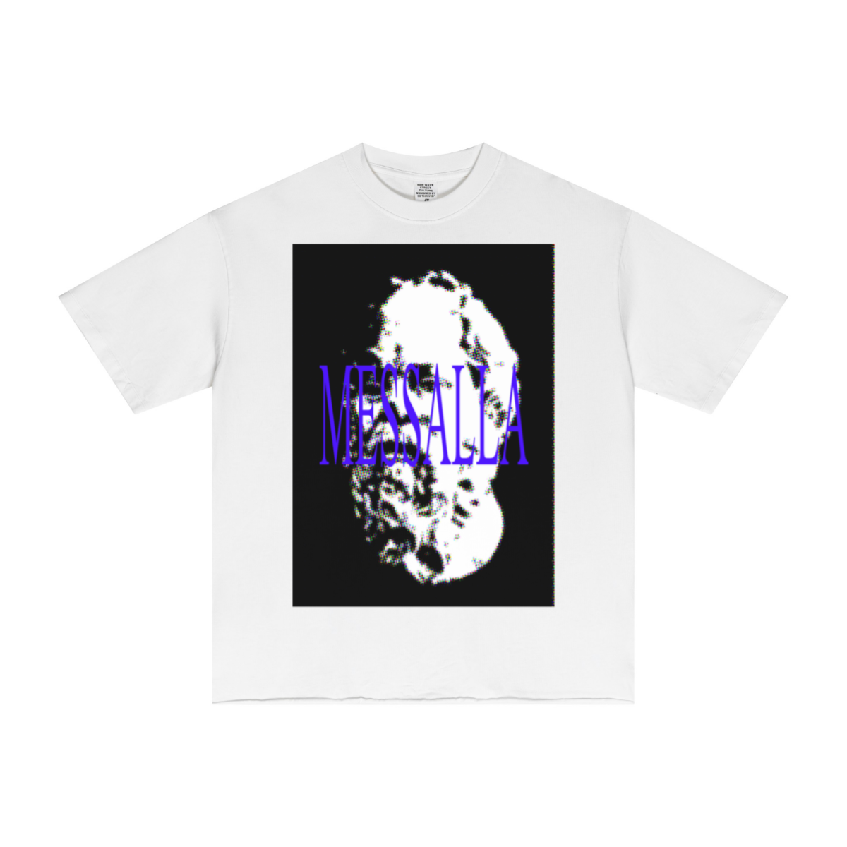 275GSM Men’s Raw-Edge Pigment-Wash T-shirt White