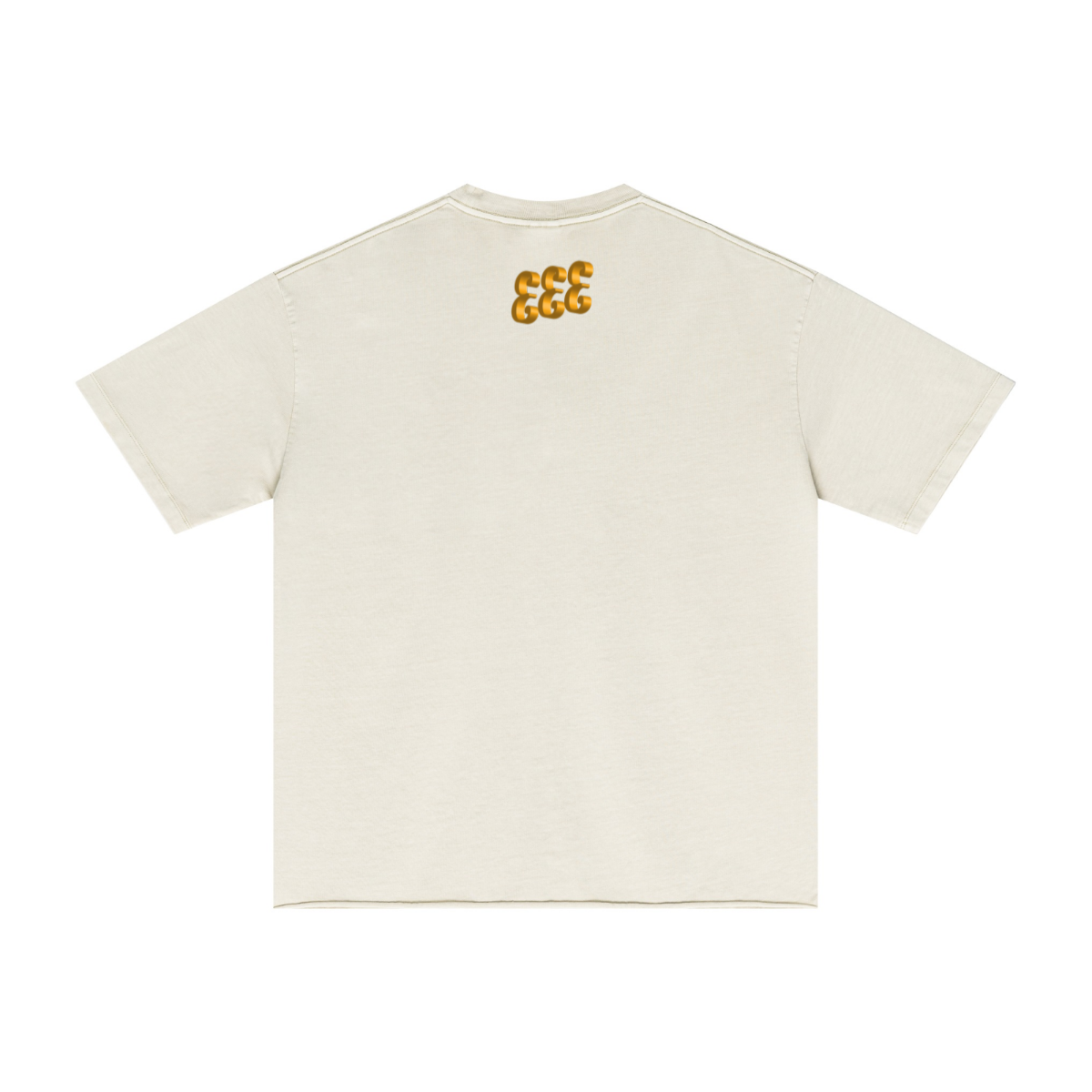 275GSM Men’s Raw-Edge Pigment-Wash T-shirt Apricot