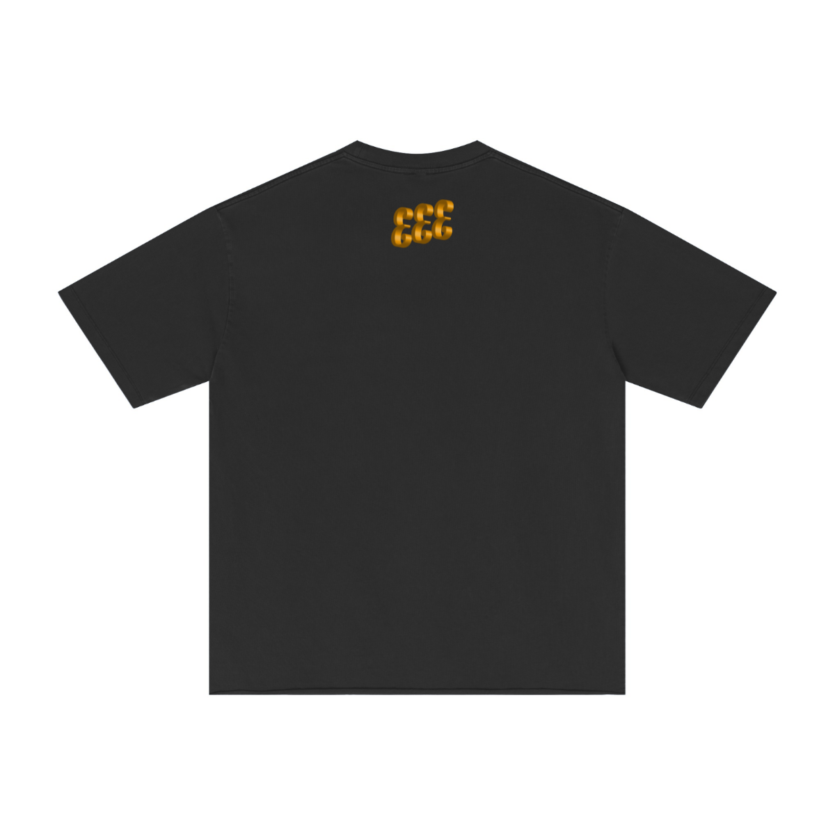 275GSM Men’s Raw-Edge Pigment-Wash T-shirt Black