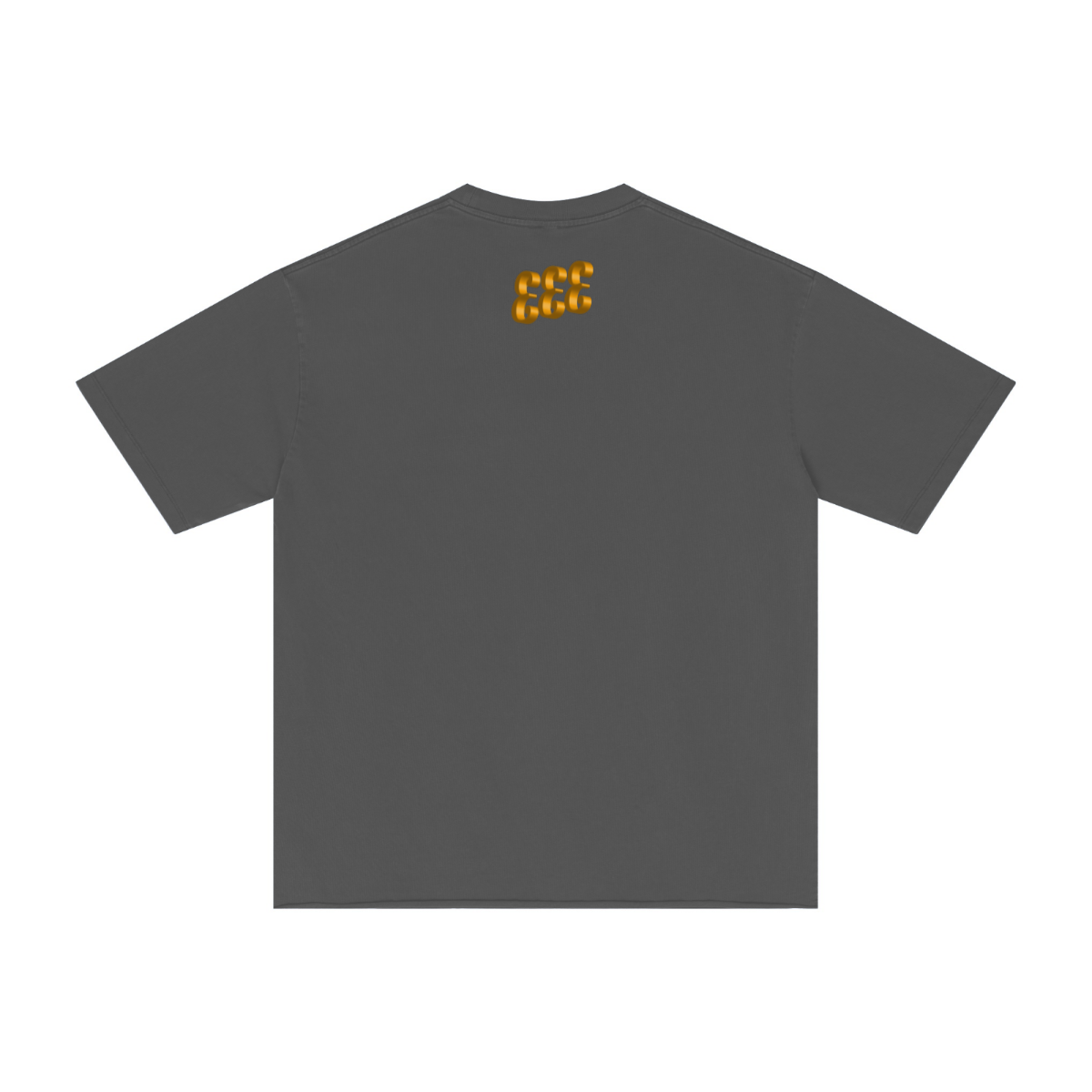 275GSM Men’s Raw-Edge Pigment-Wash T-shirt Dark grey