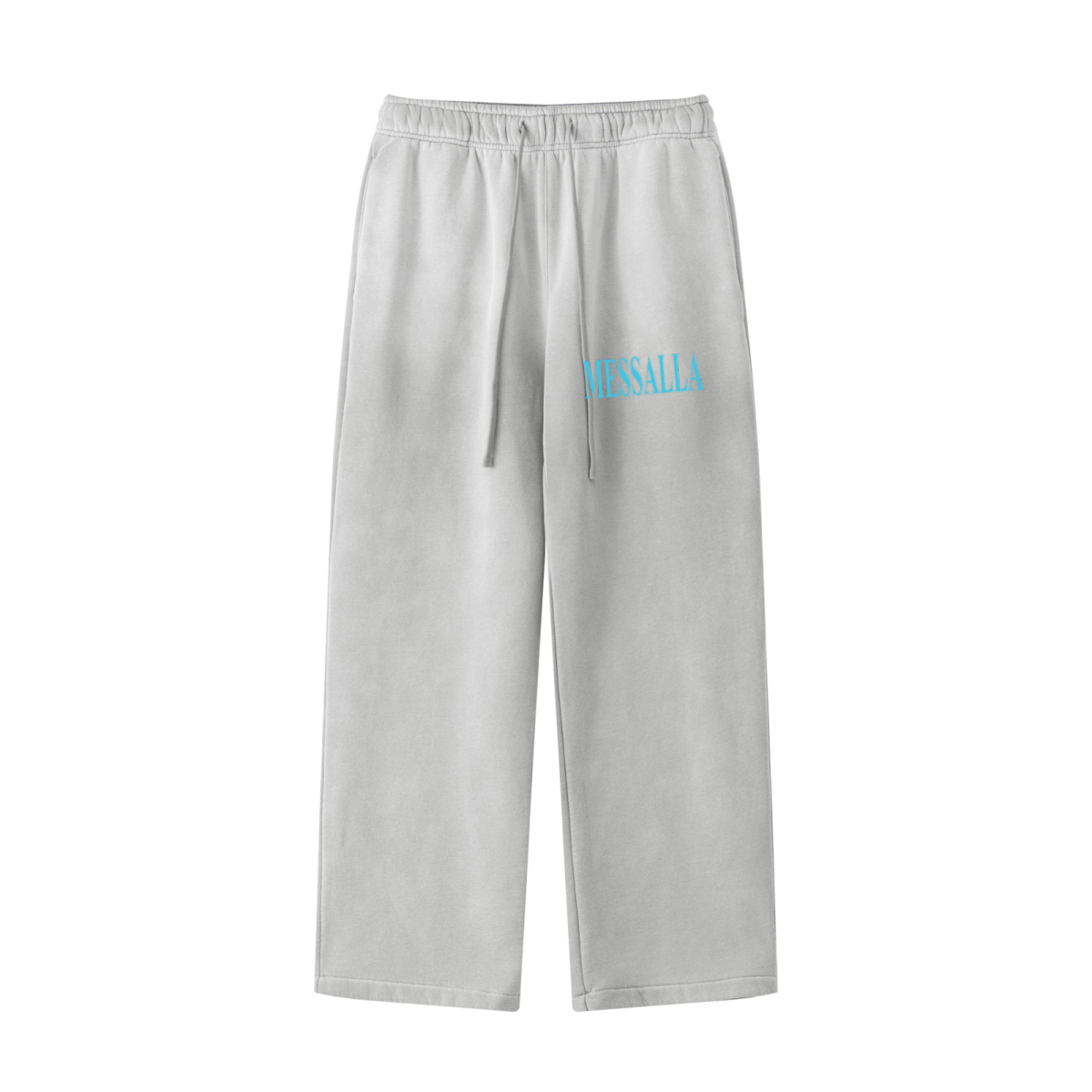 360GSM Men's Fleece-Lined PP Spray Straight-Fit Pants Light Grey
