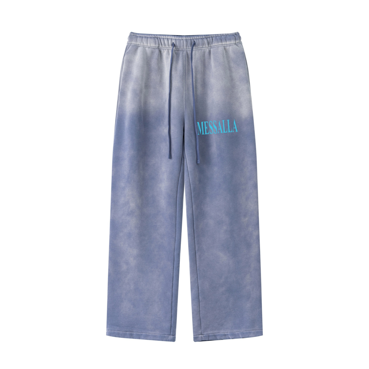 360GSM Men's Fleece-Lined PP Spray Straight-Fit Pants Blue
