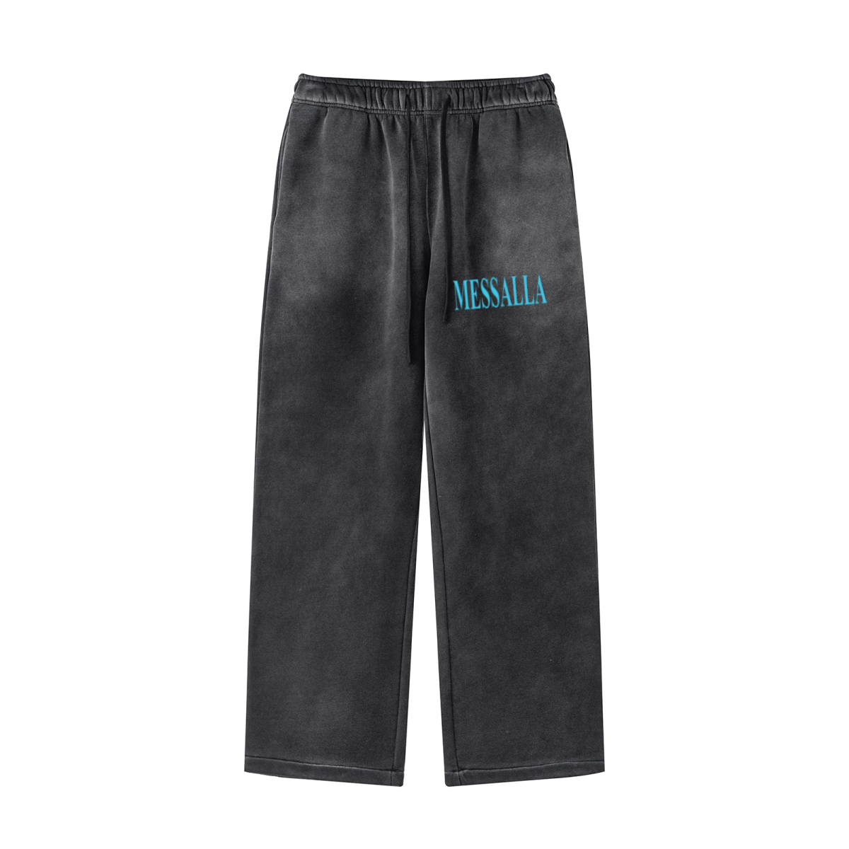 360GSM Men's Fleece-Lined PP Spray Straight-Fit Pants Black
