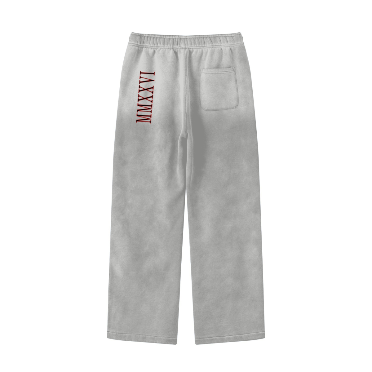 360GSM Men's Fleece-Lined PP Spray Straight-Fit Pants Light Grey