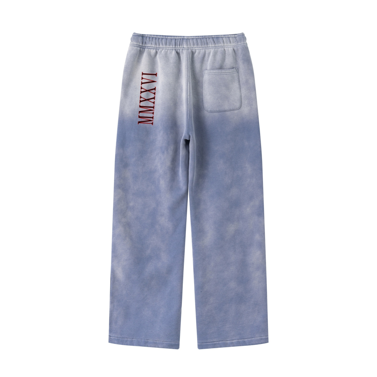 360GSM Men's Fleece-Lined PP Spray Straight-Fit Pants Blue