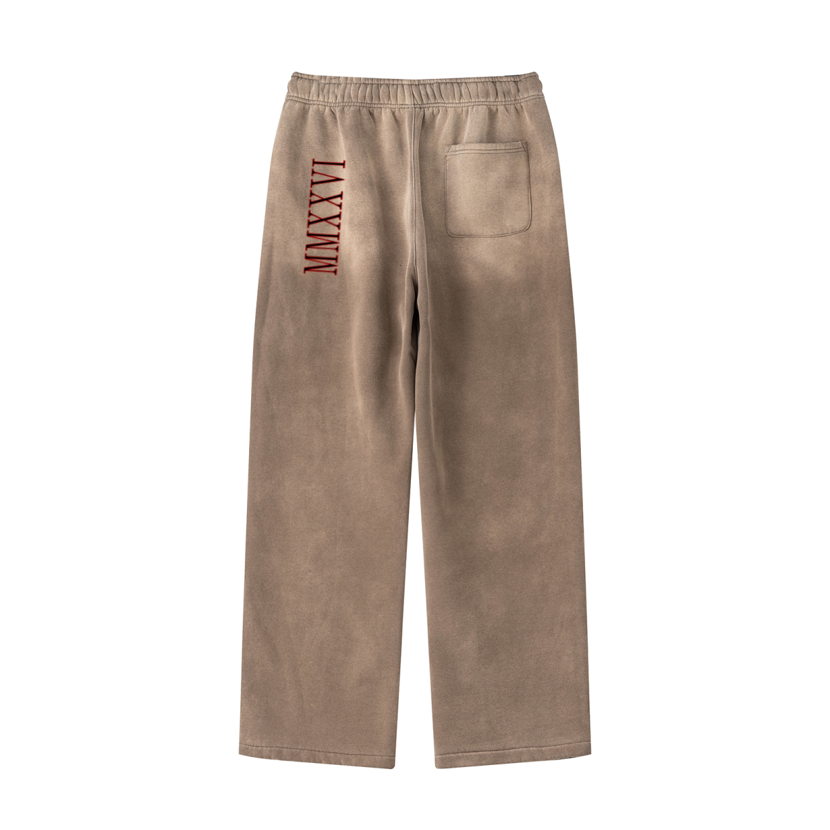 360GSM Men's Fleece-Lined PP Spray Straight-Fit Pants Dark Brown