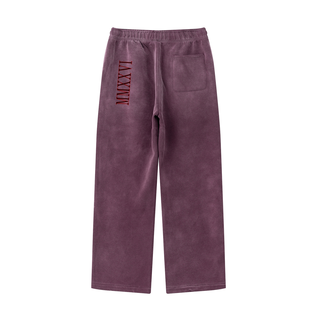 360GSM Men's Fleece-Lined PP Spray Straight-Fit Pants Plum Purple