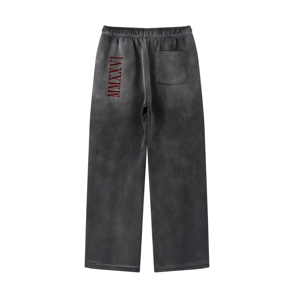 360GSM Men's Fleece-Lined PP Spray Straight-Fit Pants Black