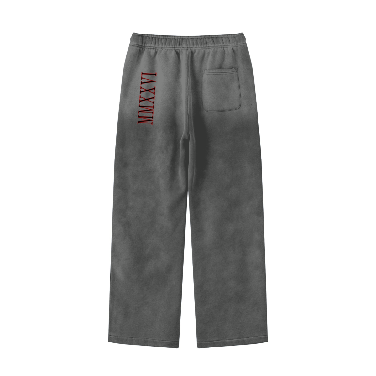 360GSM Men's Fleece-Lined PP Spray Straight-Fit Pants Dark Grey