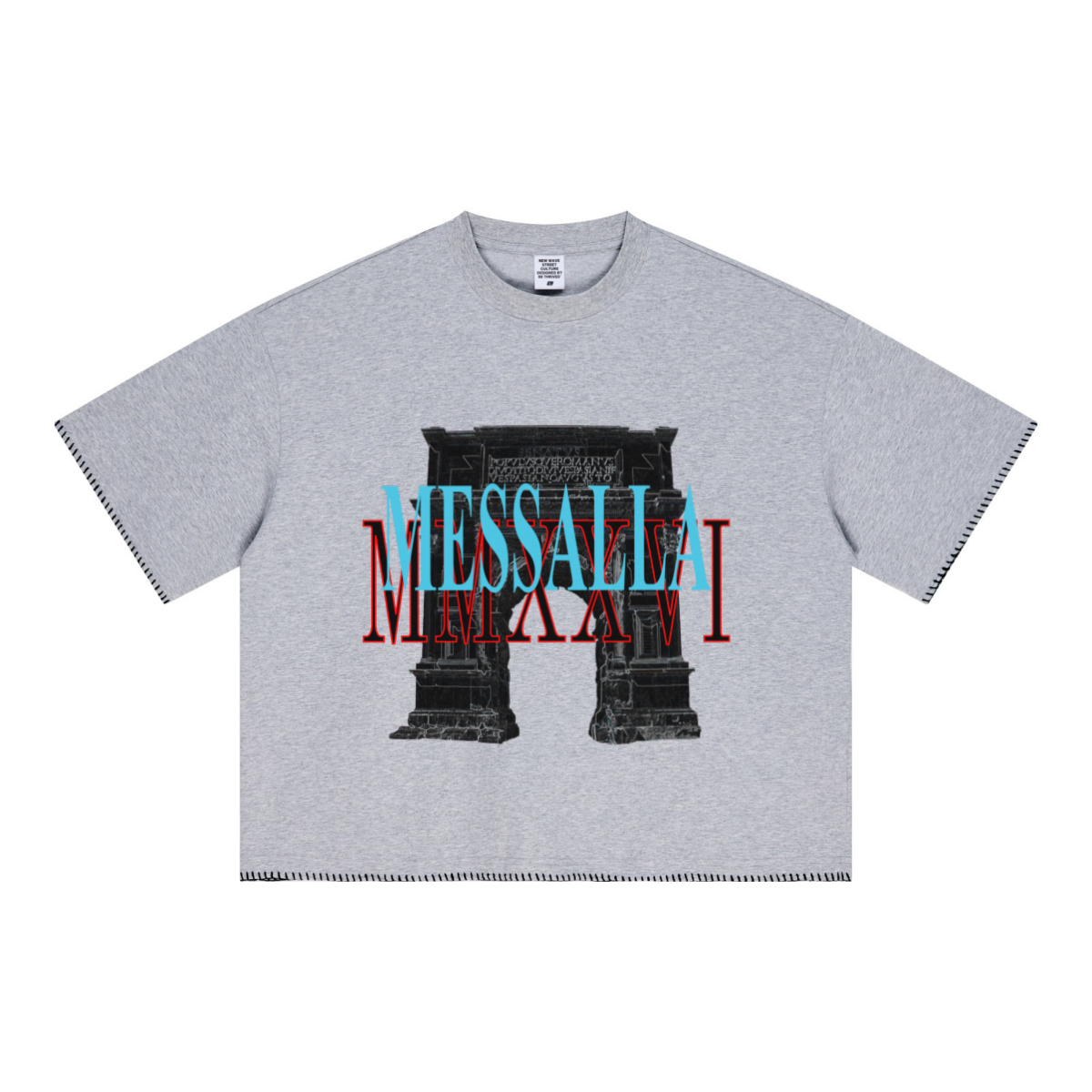 240GSM Unisex Boxy-Fit Loose-Fit T-shirt Heathered gray