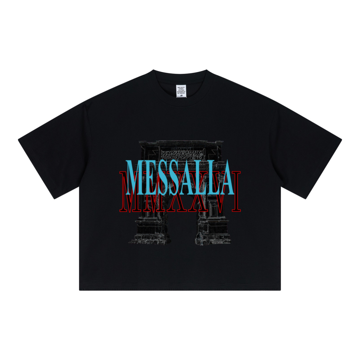 240GSM Unisex Boxy-Fit Loose-Fit T-shirt Black
