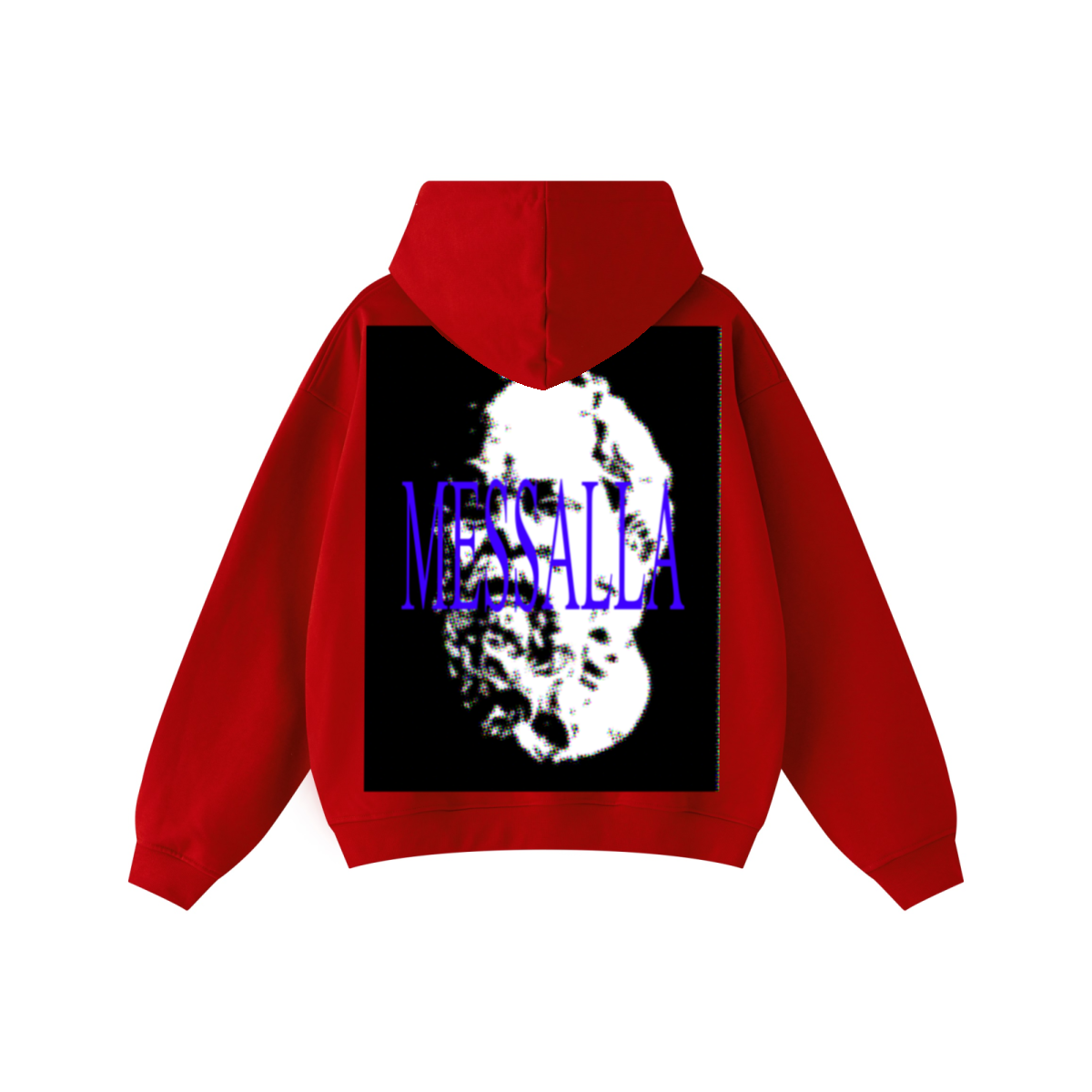 445GSM Unisex Heavyweight Dual-Zipper Hoodie Red