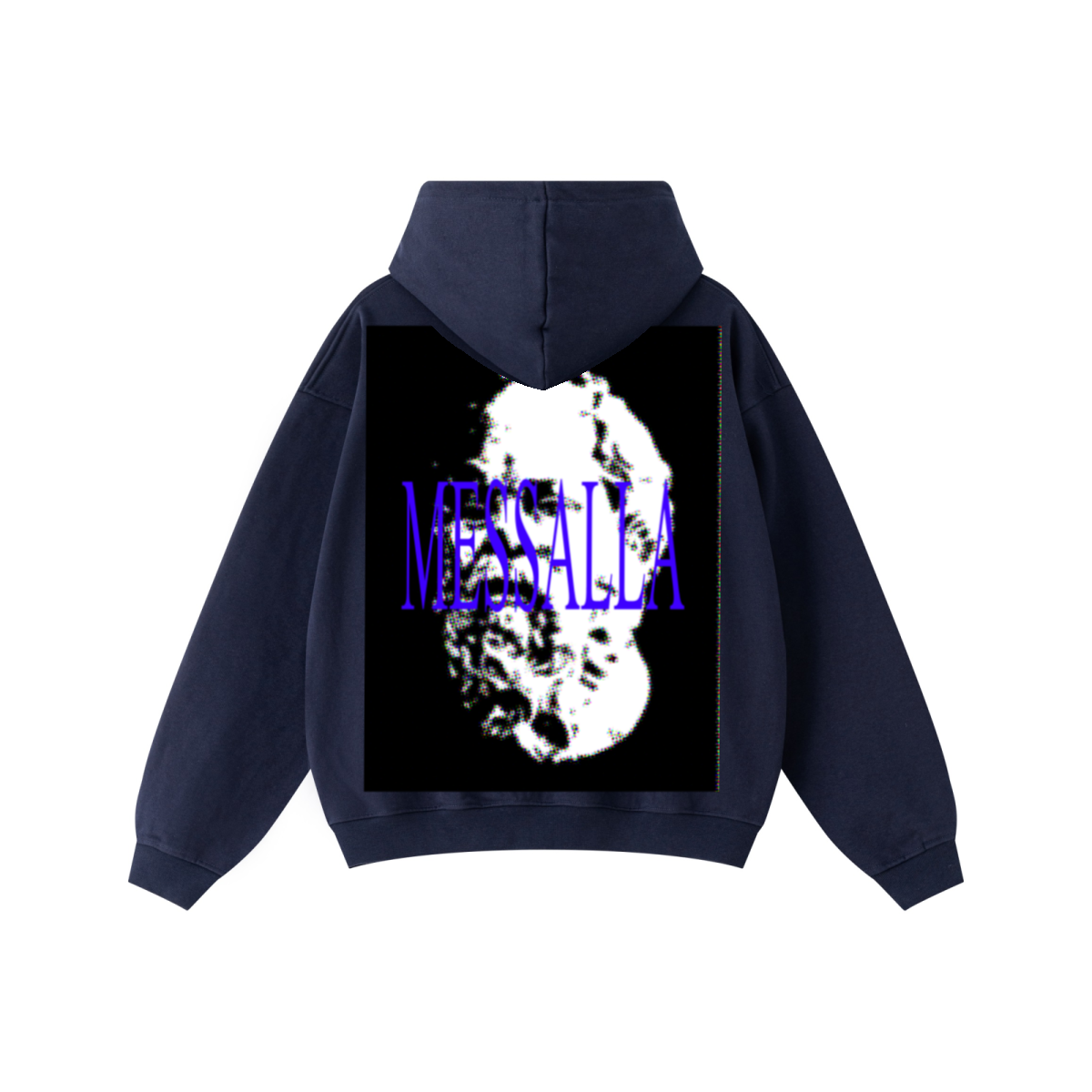445GSM Unisex Heavyweight Dual-Zipper Hoodie Navy Blue